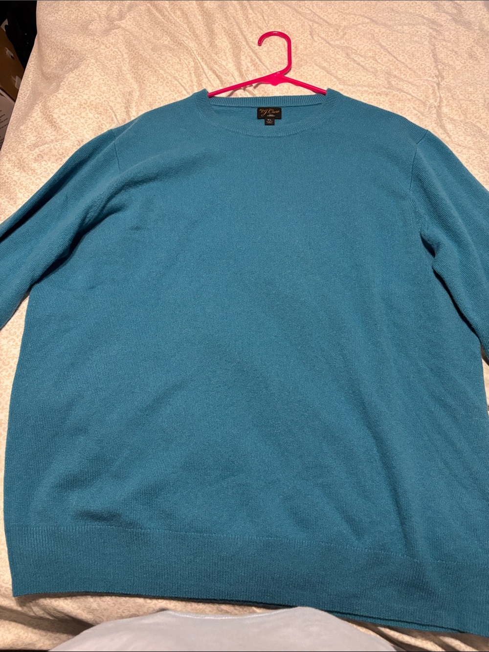 J. Crew Men’s Aqua Blue Crewneck Sweater Cashmere XL